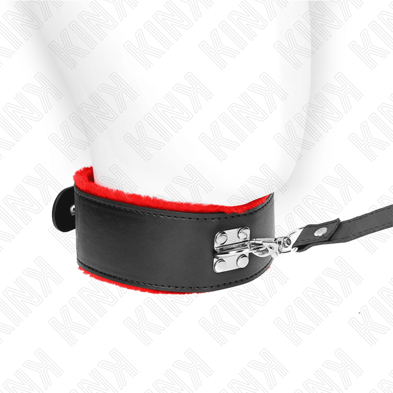 KINK - NECKLACE WITH BELT 116 CM WITH RED LEATHER STRAP ADJUSTABLE 40-48 CM X 6 CM thumb 3