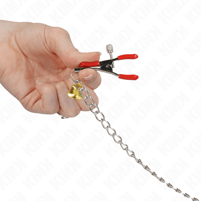 KINK - BELL TRIPLE NIPPLE AND CLIT CLAMPS RED WITH CHAIN 30 CM thumb 3