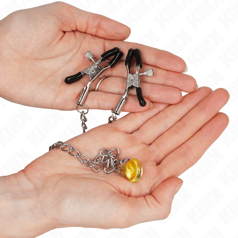 KINK - CHAIN NIPPLE CLAMPS WITH HORN PENDANT 30 CM thumb 2