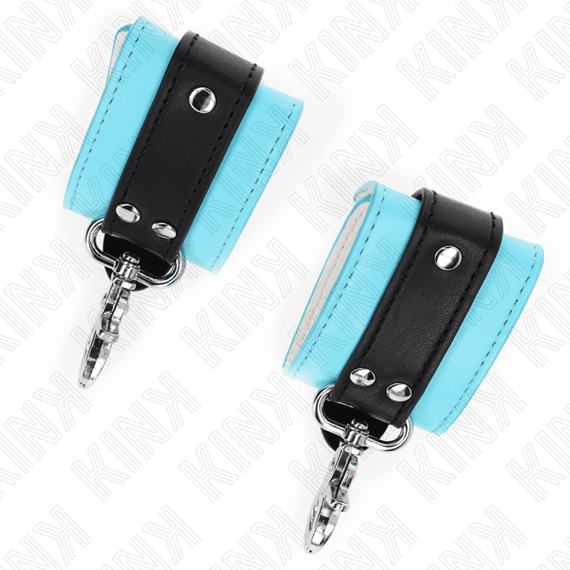 KINK - PREMIUM LOCKABLE WRIST RESTRAINTS BLACK / BLUE ADJUSTABLE 21-28 CM X 5.5 CM thumb 4