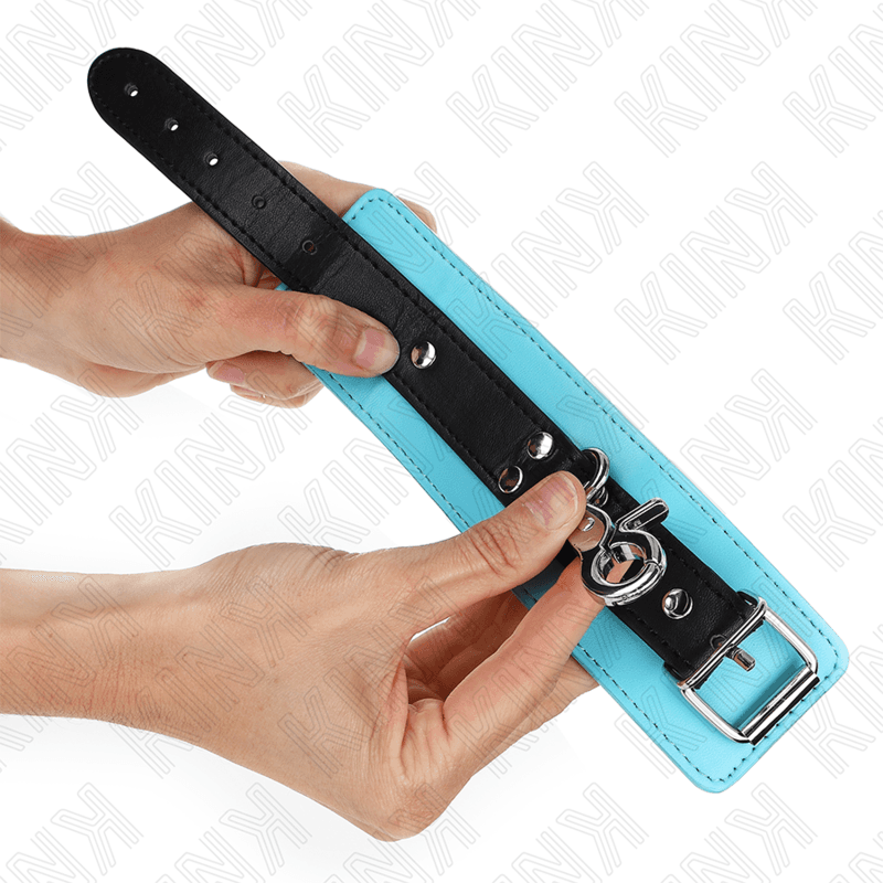 KINK - PREMIUM LOCKABLE WRIST RESTRAINTS BLACK / BLUE ADJUSTABLE 21-28 CM X 5.5 CM thumb 2