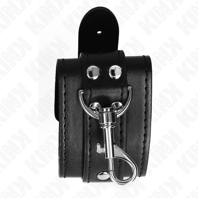 KINK - LOCKABLE DUNGEON WRIST RESTRAINTS BLACK ADJUSTABLE 21-28 CM X 5.5 CM thumb 3