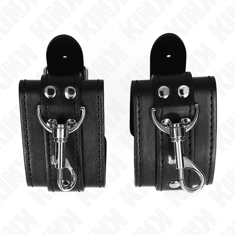 KINK - LOCKABLE DUNGEON WRIST RESTRAINTS BLACK ADJUSTABLE 21-28 CM X 5.5 CM thumb 4