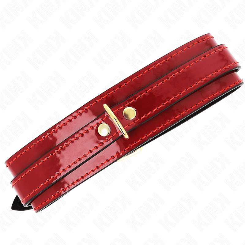 KINK - WINE RED ADJUSTABLE NECKLACE WITH GOLDEN DETAILS 29-42.5 CM X 4 CM thumb 2