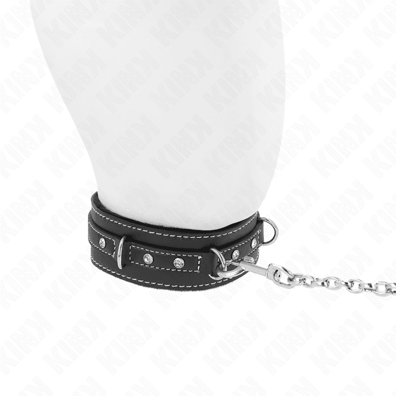 KINK - PVC LEATHER NECKLACE WITH BELT 105 CM RHINESTONE RIVET 41.5 X 4 CM thumb 4