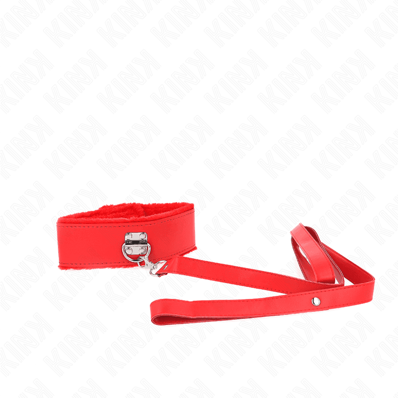 KINK - NECKLACE WITH LEASH 116 CM WITH SILVER STUDS MODEL 4 RED ADJUSTABLE 40-48 CM X 6 CM thumb 3