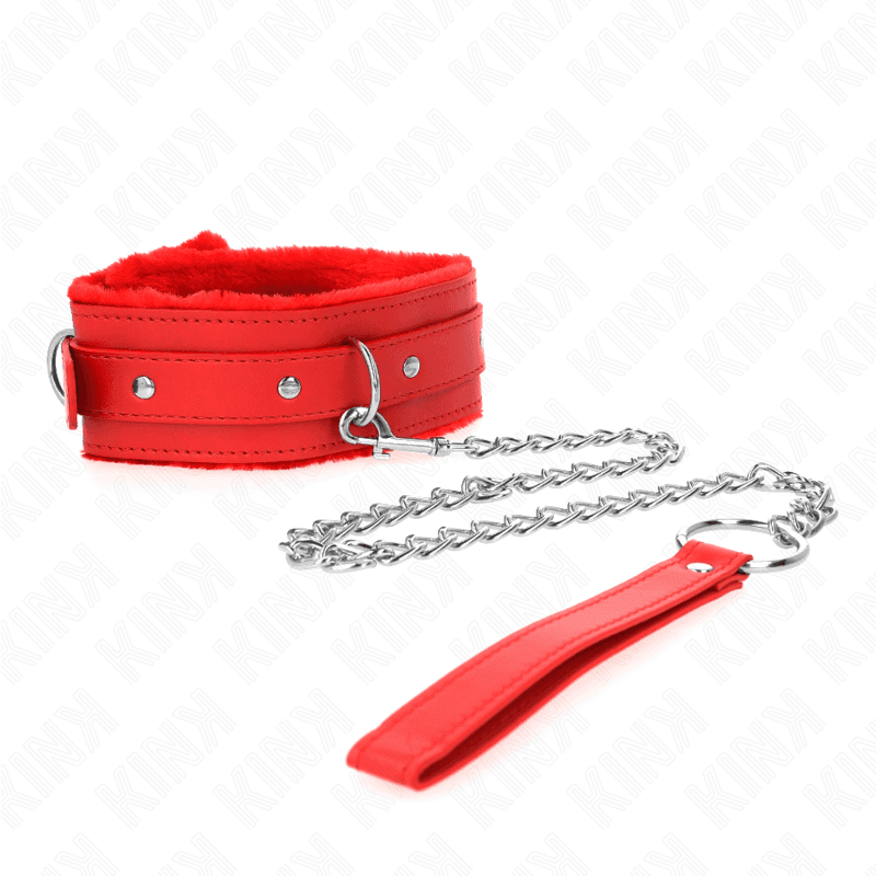 KINK - COLLAR WITH LEASH 65 CM WITH RESTRICTIONS RED 36-42 CM X 5.5 CM thumb 4