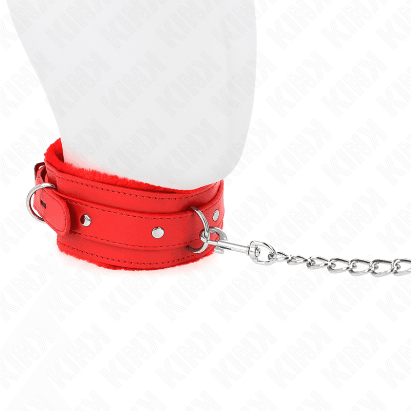 KINK - COLLAR WITH LEASH 65 CM WITH RESTRICTIONS RED 36-42 CM X 5.5 CM thumb 3