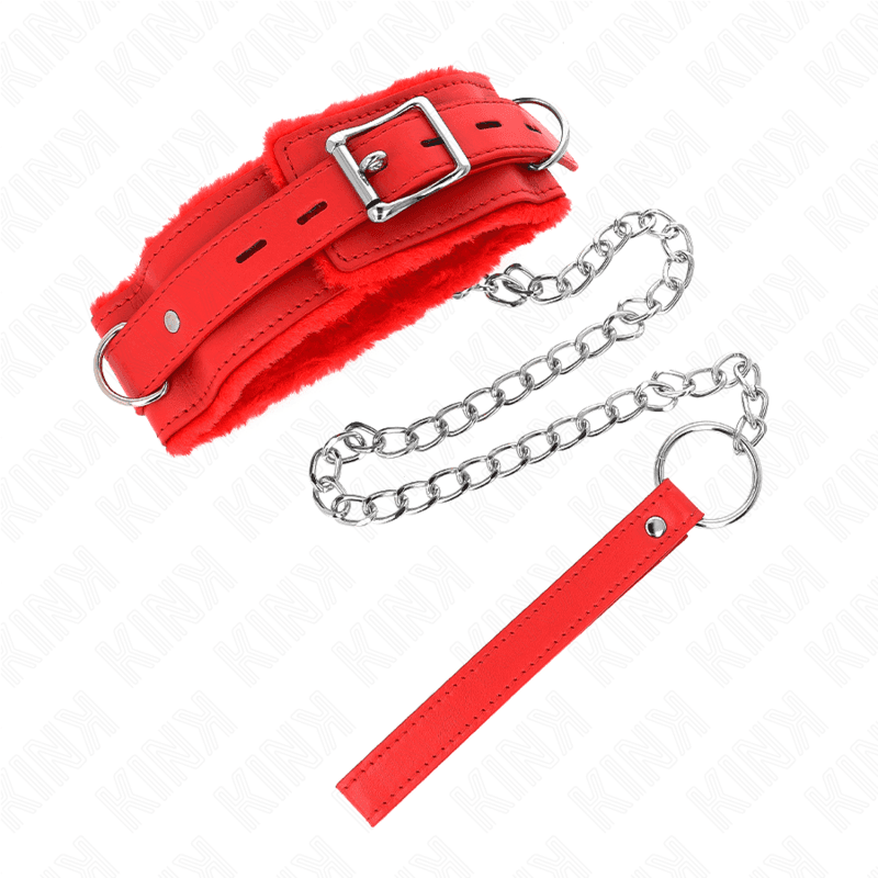 KINK - COLLAR WITH LEASH 65 CM WITH RESTRICTIONS RED 36-42 CM X 5.5 CM thumb 2