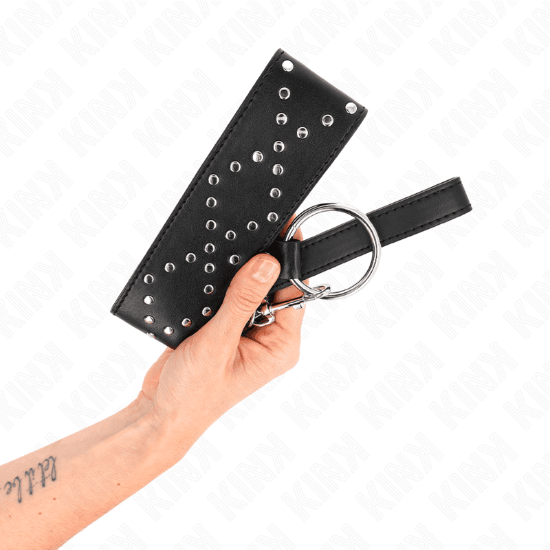 KINK - NECKLACE 65 CM WITH LEASH WITH SILVER STUDS MODEL 3 ADJUSTABLE 36-43 CM X 5 CM thumb 5