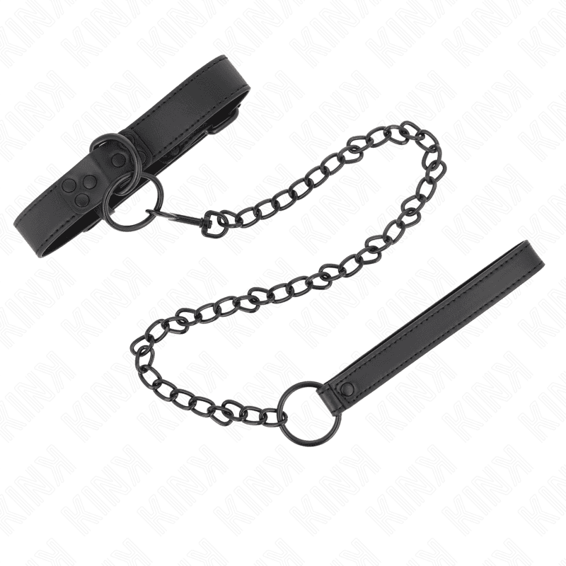 KINK - COLLAR WITH DARK LEASH 65 CM ADJUSTABLE 37-54 CM X 3 CM thumb 2
