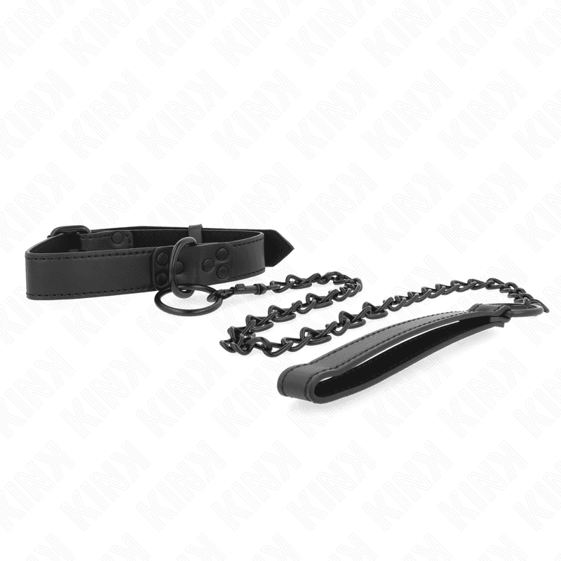 KINK - COLLAR WITH DARK LEASH 65 CM ADJUSTABLE 37-54 CM X 3 CM thumb 4