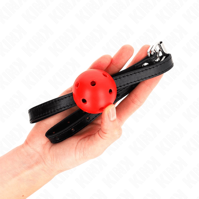 KINK - SIMPLICITY RED BREATHABLE 4.5 CM BALL GAG 62 x 1.5 CM thumb 3