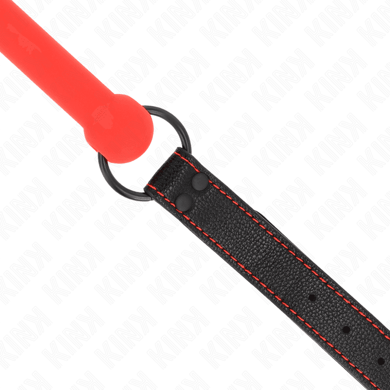 KINK - BONE GAG WITH LEATHERETTE STRAP RED ADJUSTABLE 41-57 CM thumb 4