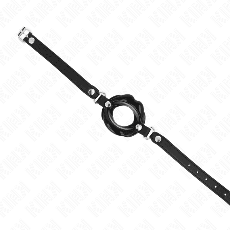 KINK - LIP 8 CM GAG WITH BLACK LEATHERETTE STRAP 63 x 2 CM ADJUSTABLE 39-58 CM thumb 3