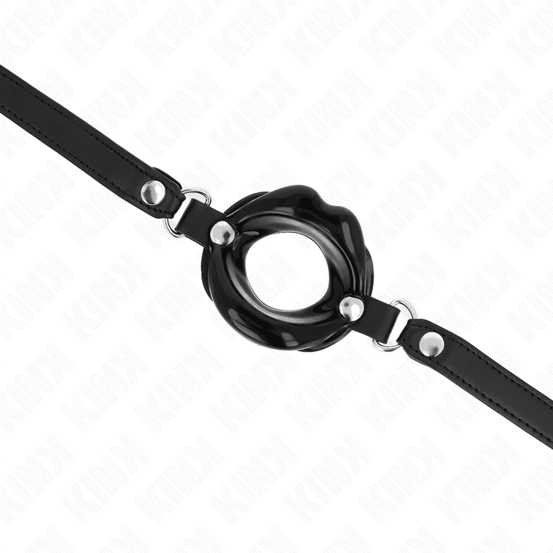 KINK - LIP 8 CM GAG WITH BLACK LEATHERETTE STRAP 63 x 2 CM ADJUSTABLE 39-58 CM thumb 4