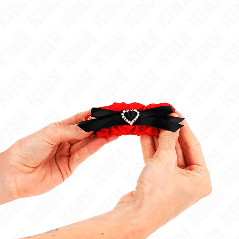 KINK - LACE ELASTIC WRIST RESTRAINTS RED HEART DETAILS ADJUSTABLE 22-35 CM thumb 4