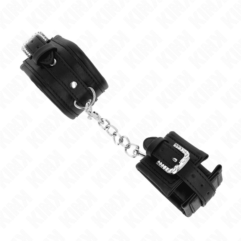 KINK - RHINESTONE BUCKLE WRIST RESTRAINTS BLACK ADJUSTABLE 25-32 CM X 5.5 CM thumb 2