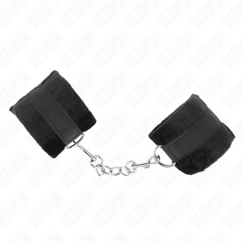 KINK - BEGINNER FUR HAND CUFFS BLACK 30 X 7 CM thumb 2