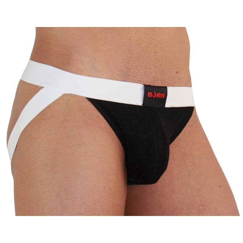 BURN - 004 JOCK SHINY BLACK / WHITE S thumb 2