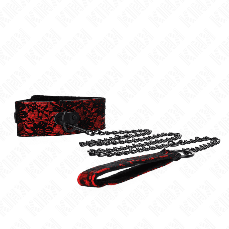 KINK - LACE NECKLACE WITH BELT WITH REAL LEATHER BELT 105 CM / 44 X 5.5 CM thumb 3