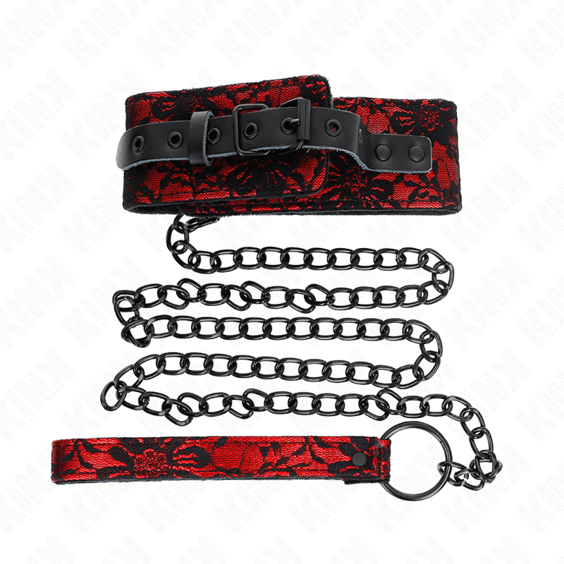 KINK - LACE NECKLACE WITH BELT WITH REAL LEATHER BELT 105 CM / 44 X 5.5 CM thumb 2