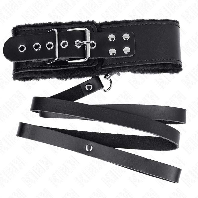 KINK - NECKLACE WITH BELT 116 CM WITH BLACK LEATHER STRAP ADJUSTABLE 40-48 CM X 6 CM thumb 5