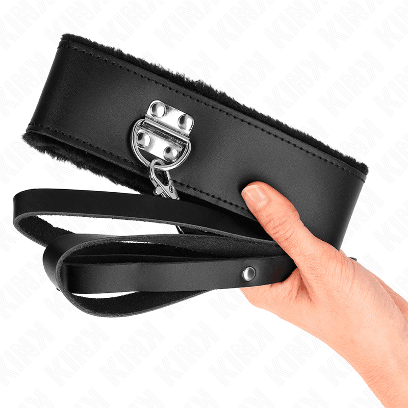 KINK - NECKLACE WITH BELT 116 CM WITH BLACK LEATHER STRAP ADJUSTABLE 40-48 CM X 6 CM thumb 3