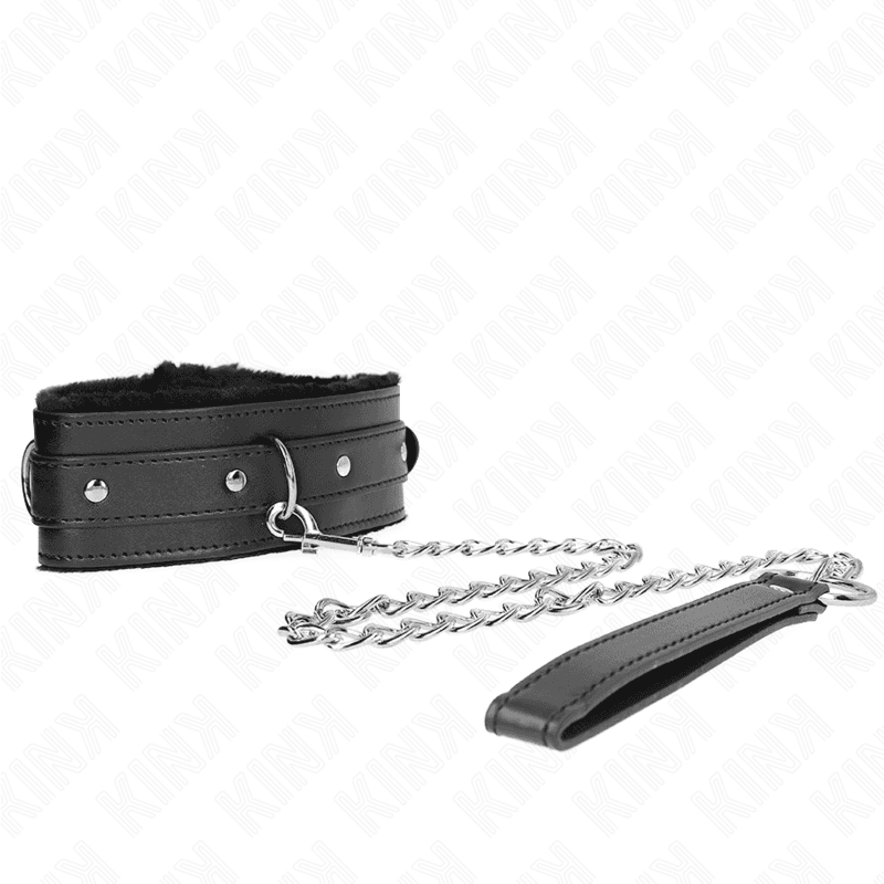 KINK - COLLAR WITH LEASH 65 CM WITH RESTRICTIONS BLACK 36-42 CM X 5.5 CM thumb 3