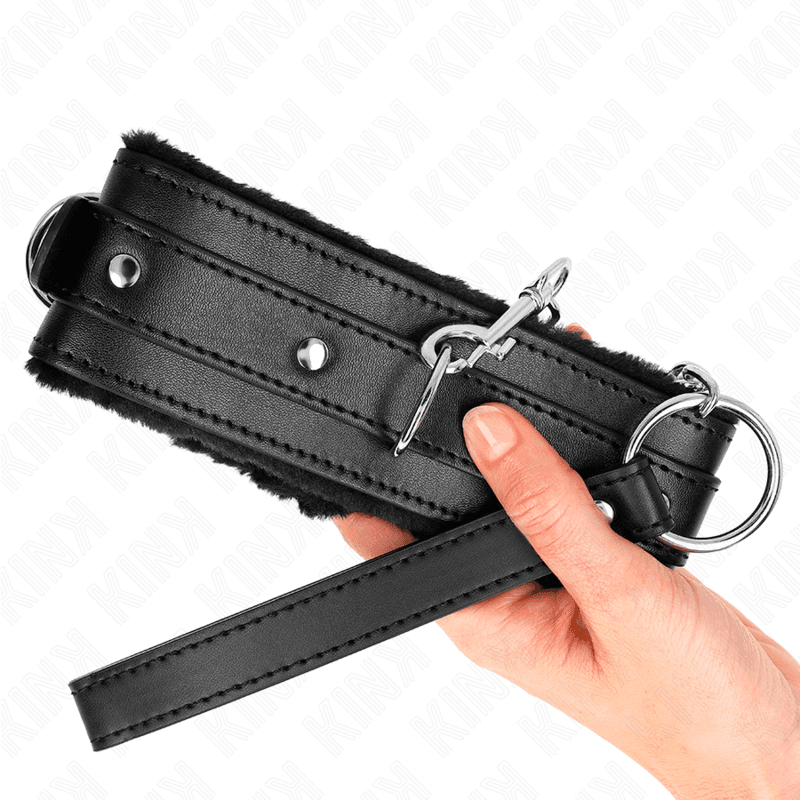 KINK - COLLAR WITH LEASH 65 CM WITH RESTRICTIONS BLACK 36-42 CM X 5.5 CM thumb 4
