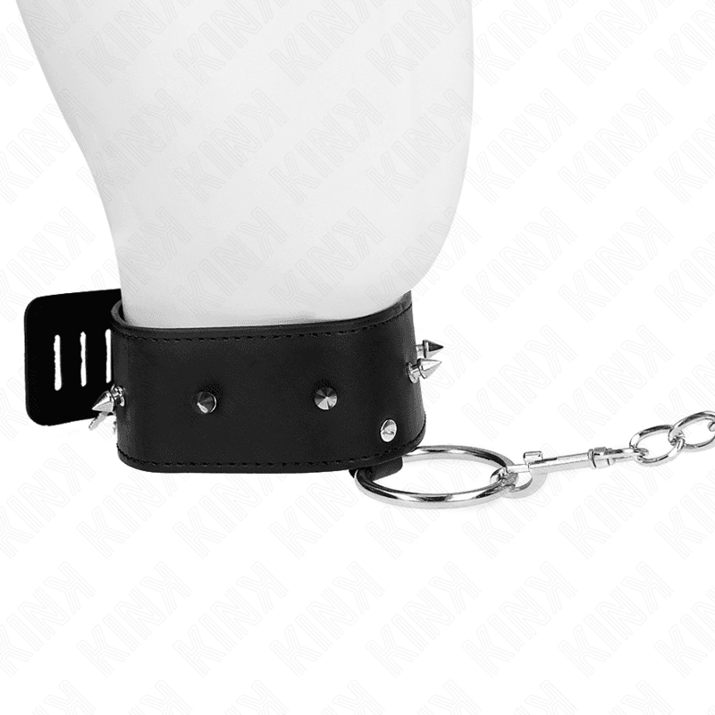 KINK - NECKLACE 65 CM WITH LEASH WITH SILVER STUDS MODEL 2 ADJUSTABLE 36-43 CM X 5 CM thumb 3