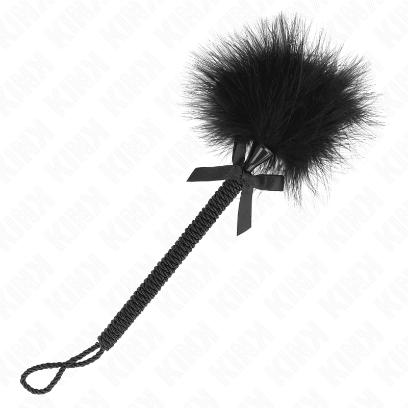 KINK - NYLON ROPE WAND WITH TICKLE FEATHERS AND BLACK BOW 25 CM thumb 2