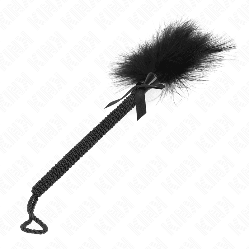 KINK - NYLON ROPE WAND WITH TICKLE FEATHERS AND BLACK BOW 25 CM thumb 4