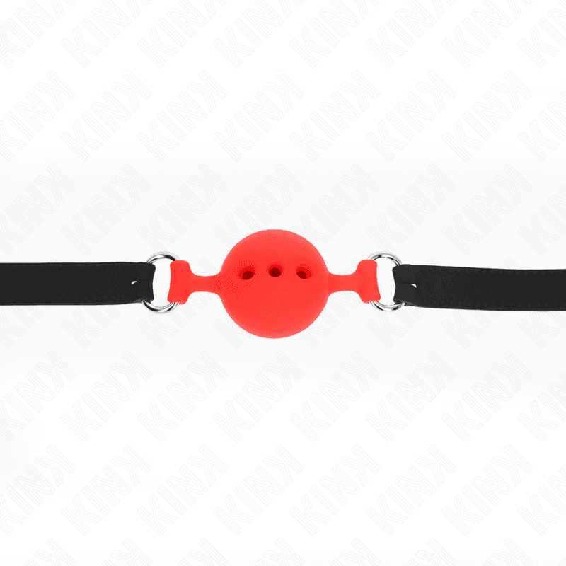 KINK - FULL SILICONE GAG 55 x 2 CM WITH 4.5 CM BALL SIZE M RED ADJUSTABLE 35-51 CM thumb 4