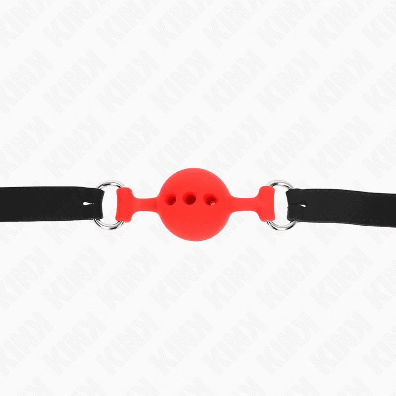 KINK - FULL SILICONE GAG 55 x 2 CM WITH 4 CM BALL SIZE S RED ADJUSTABLE 35-51 CM thumb 5