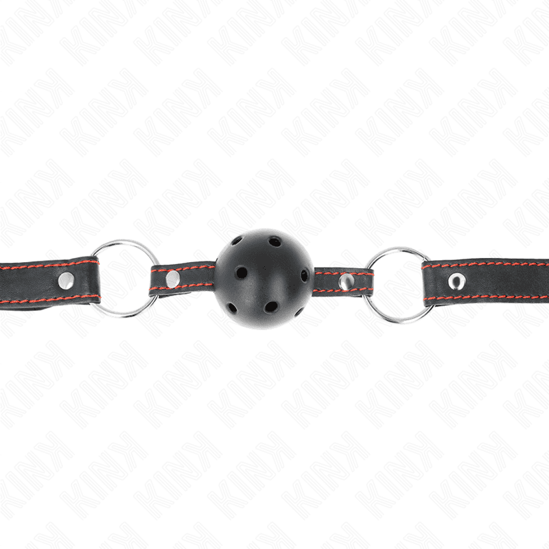 KINK - HOLLOW HARD BLACK BALL GAG MODEL 2 65 x 2.5 CM thumb 4