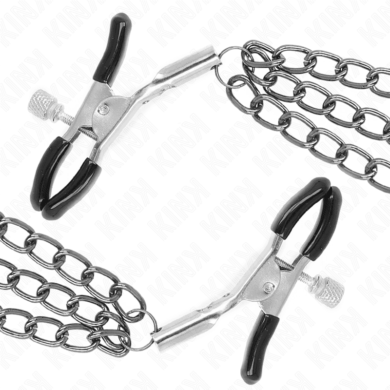 KINK - NIPPLE CLAMPS WITH 3 CHAINS BLACK 20/23/28 CM thumb 4