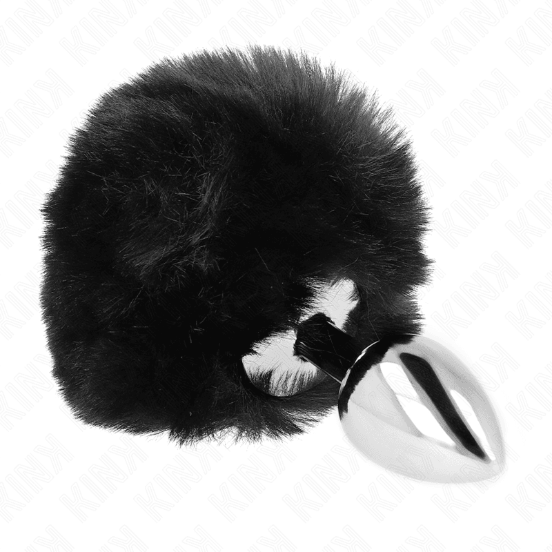 KINK - STAINLESS STEEL PLUG 7 x 3 CM WITH BLACK FAUX FUR RABBIT TAIL 8 CM thumb 3