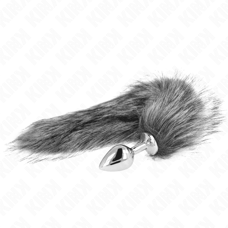 KINK - ANAL PLUG SIZE M 8 X 3.5 CM WITH SYNTHETIC TAIL 40 CM GREY thumb 2
