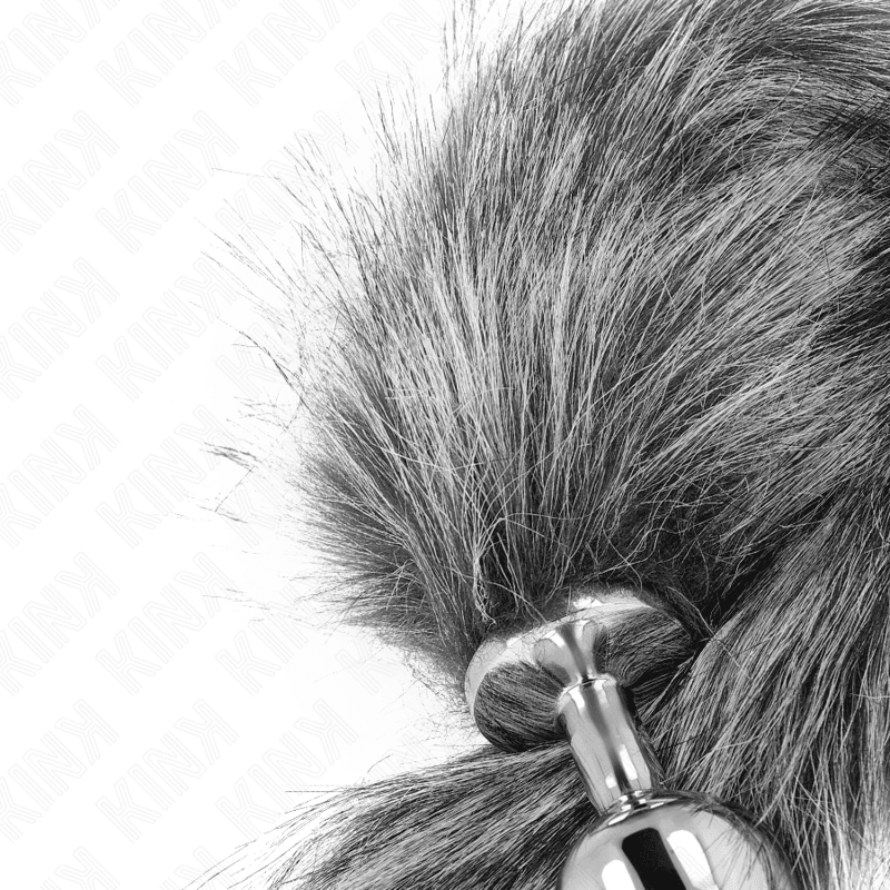 KINK - ANAL PLUG SIZE M 8 X 3.5 CM WITH SYNTHETIC TAIL 40 CM GREY thumb 4
