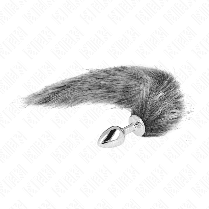 KINK - ANAL PLUG SIZE S 7 X 3 CM WITH SYNTHETIC TAIL 40 CM GREY thumb 2
