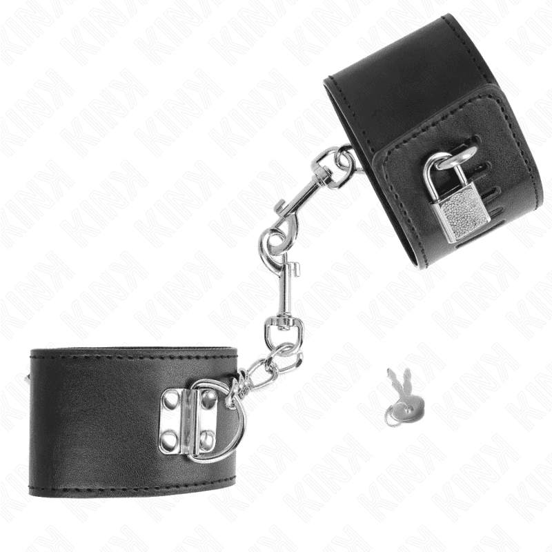 KINK - WRIST RESTRAINTS WITH PADLOCK CLOSURE BLACK ADJUSTABLE 16-23 CM X 5.5 CM thumb 3