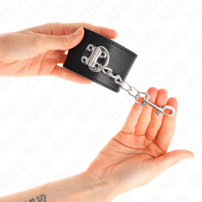 KINK - WRIST RESTRAINTS WITH PADLOCK CLOSURE BLACK ADJUSTABLE 16-23 CM X 5.5 CM thumb 4