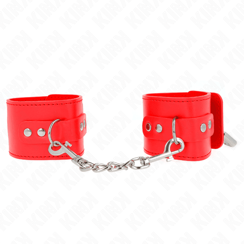 KINK - WRIST RESTRAINTS WITH PADLOCK CLOSURE RED ADJUSTABLE 16-23 CM X 5.5 CM thumb 2