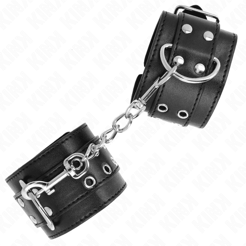 KINK - DOUBLE BUCKLE WRIST RESTRAINTS BLACK ADJUSTABLE 19-26 CM thumb 3