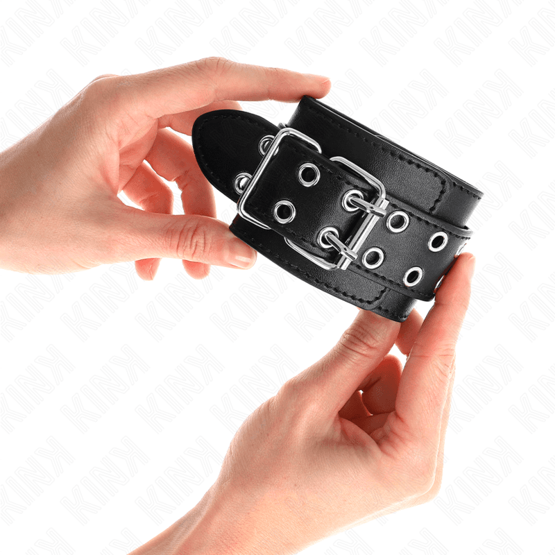 KINK - DOUBLE BUCKLE WRIST RESTRAINTS BLACK ADJUSTABLE 19-26 CM thumb 4