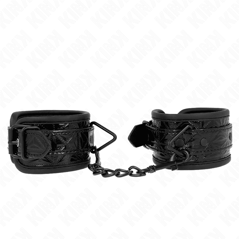 KINK - DIAMOND PATTERN WRIST RESTRAINTS BLACK ADJUSTABLE 17-26 CM X 5.5 CM thumb 2