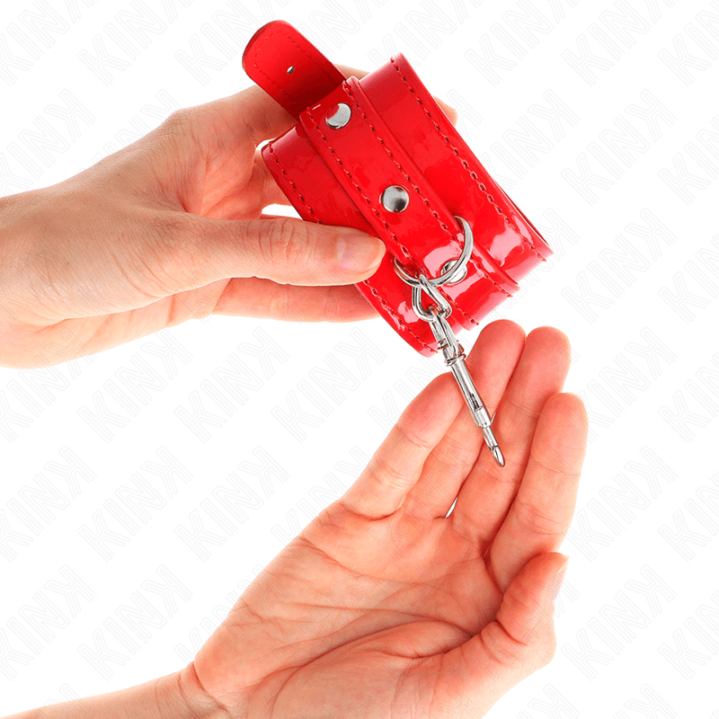 KINK - SHINY HAND CUFFS RED ADJUSTABLE 23-33 CM thumb 4