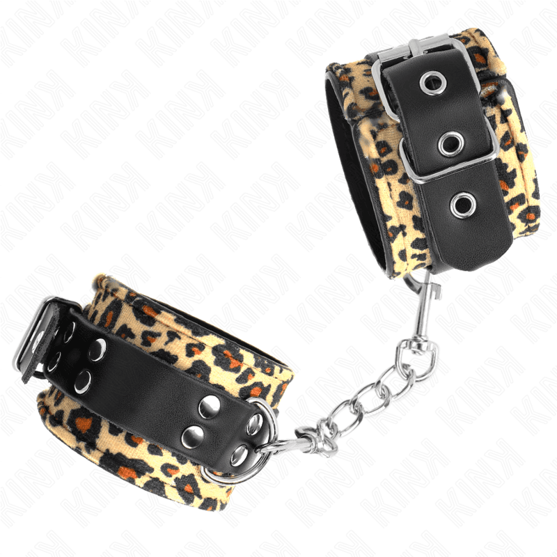 KINK - LEOPARD REAL LEATHER WRIST RESTRAINT ADJUSTABLE 18-29 CM X 5.5 CM thumb 3