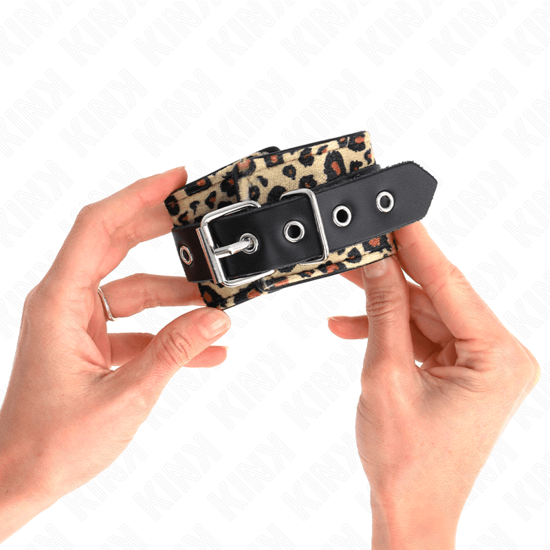 KINK - LEOPARD REAL LEATHER WRIST RESTRAINT ADJUSTABLE 18-29 CM X 5.5 CM thumb 4